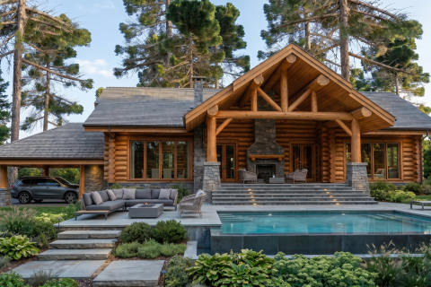 Проект деревянного дома по технологии post and beam «Дельта» – 222м2