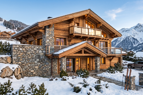 Проект гостевого дома в стиле альпийского шале для Франции Chalet 4 -135m2